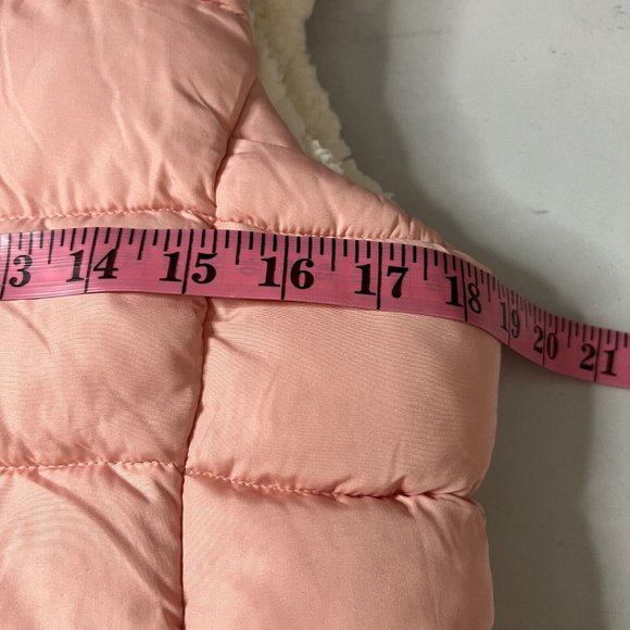 NWT Gap Kids XXL Pink Shearling Lined Puffer Vest Barbiecore Womens Small Medium - Picture 6 of 14
